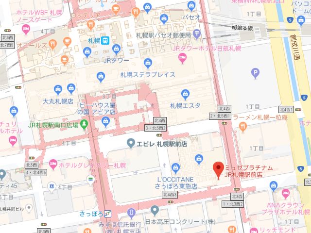ミュゼプラチナムJR札幌駅前店地図