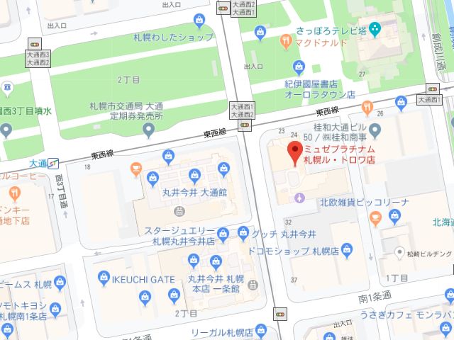 ミュゼプラチナム札幌ル・トロワ店地図