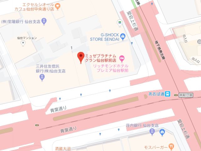 ミュゼプラチナムグラン仙台駅前店地図