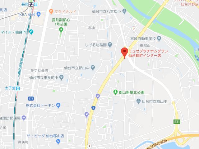 ミュゼプラチナムグラン仙台長町インター店地図