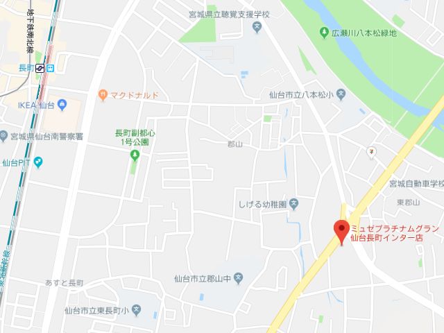 ミュゼプラチナムグラン仙台長町インター店地図