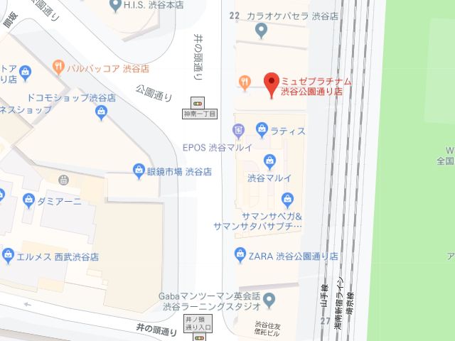 ミュゼプラチナム渋谷公園通り店地図
