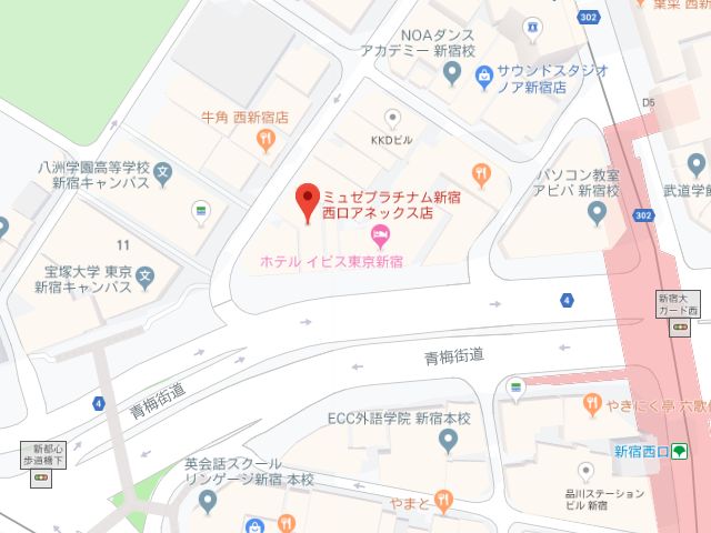 ミュゼプラチナム新宿西口アネックス店地図