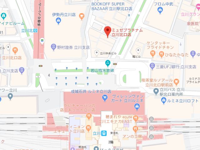 ミュゼプラチナム立川北口店地図