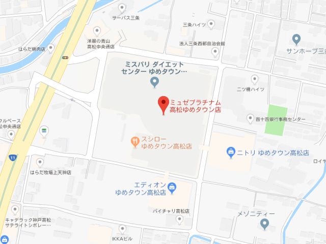 ミュゼプラチナム高松ゆめタウン店地図