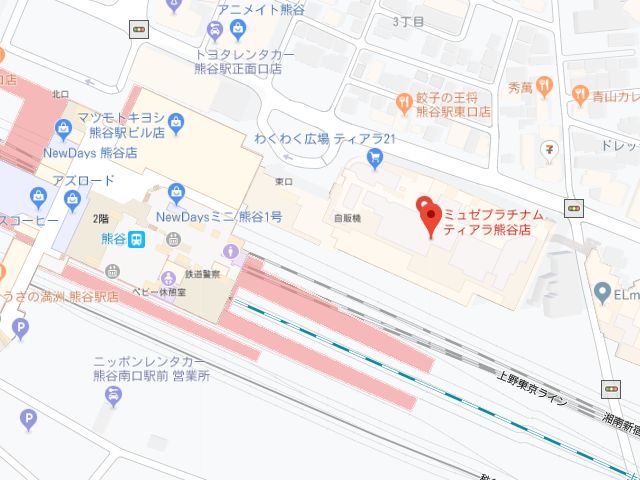 ミュゼプラチナムティアラ熊谷店地図