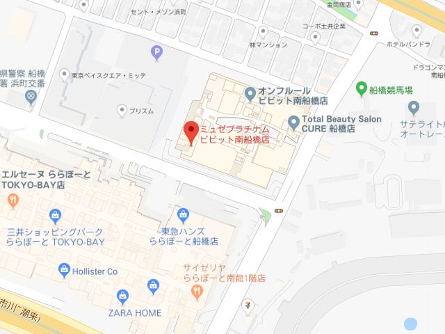 ミュゼプラチナムビビット南船橋店地図