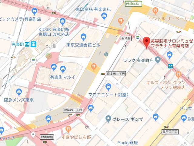 ミュゼプラチナム有楽町店地図